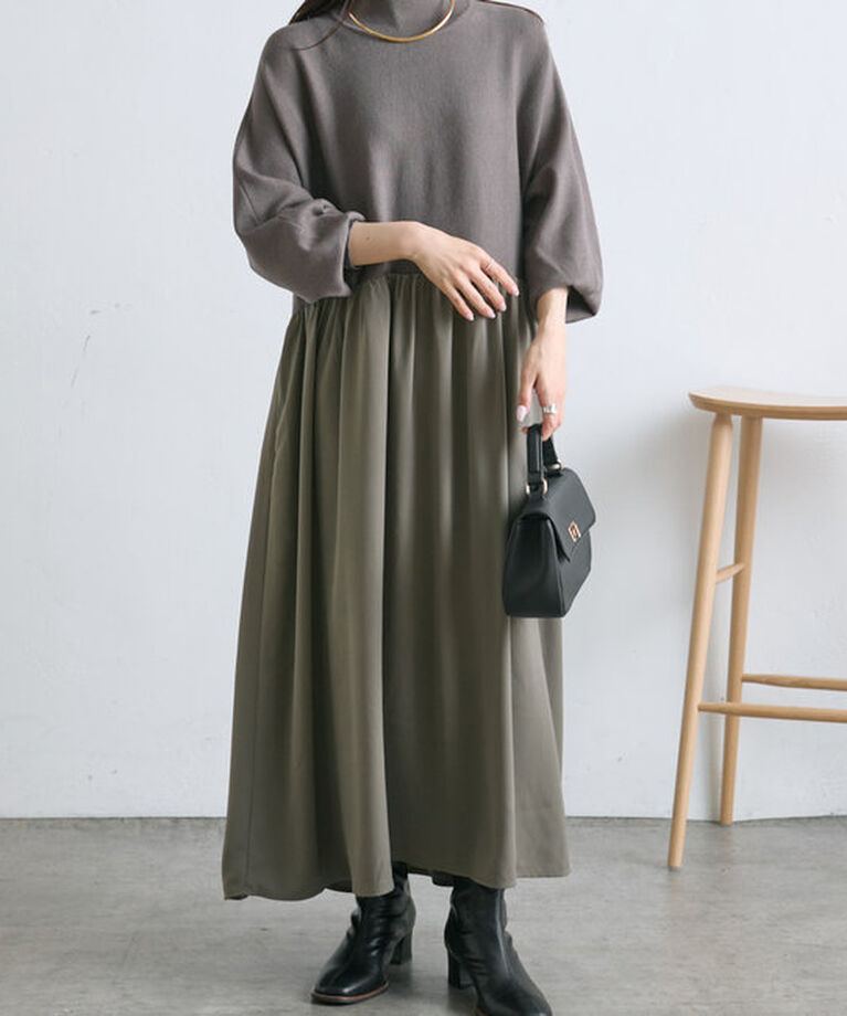  「【WEB限定/Du noir】ニットドッキングワンピース」|ワンピース|