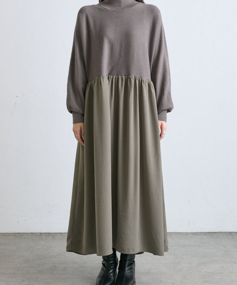 「【WEB限定/Du noir】ニットドッキングワンピース」|ワンピース|