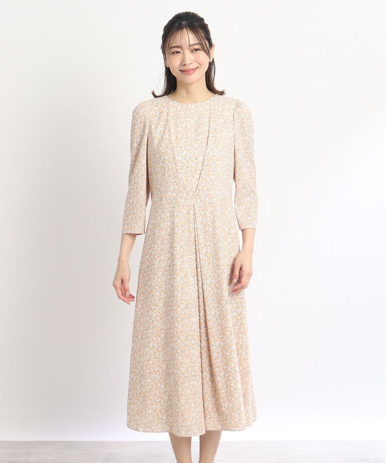 Reflect「【SALE/WEB限定カラーあり／マシンウォッシュ可能】小花柄フィット＆フレアワンピース」|ワンピース|