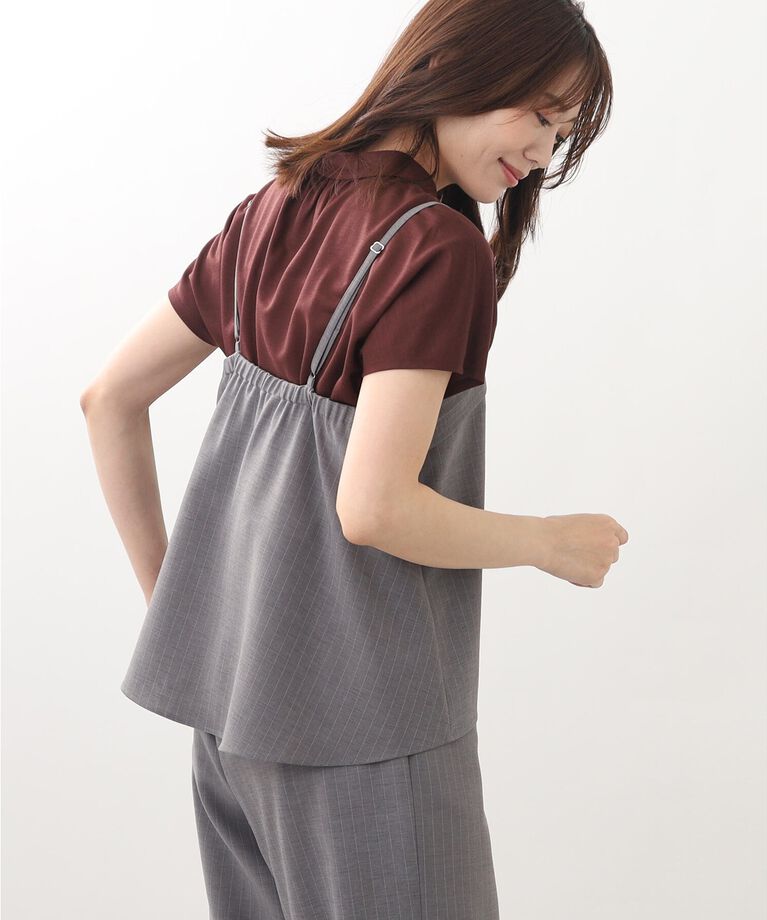 Reflect「【SALE／接触冷感／マシンウォッシュ／二の腕カバー】フレンチスリーブブラウス」|シャツ・ブラウス|