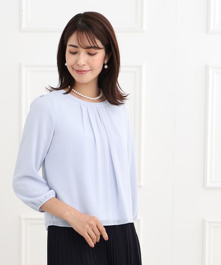 Reflect「【春SALE/マシンウォッシュ可】ピンタックブラウス」|シャツ・ブラウス|サックスブルー(09