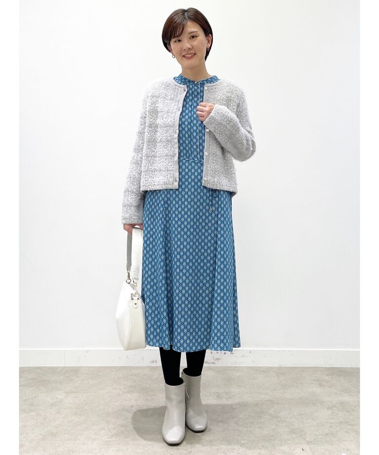Reflect「【WEB限定カラーあり／マシンウォッシュ可】幾何柄プリントワンピース」|ワンピース|
