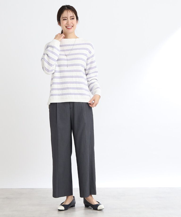 Reflect「【春SALE】ボートネックボーダーニット」|ニット・セーター|