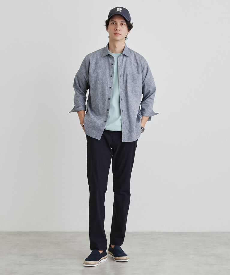 TAKEO KIKUCHI「ハイブリッド リネン 7分袖 シャツ」|シャツ・ブラウス|