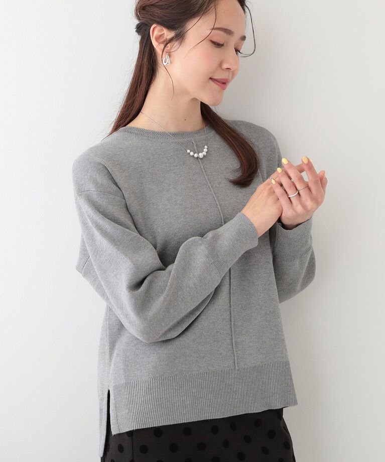 SHOO･LA･RUE「【S-LL/セットアップ可】インせず着られる さらっとなめらかニット」|ニット・セーター|グレー(012)