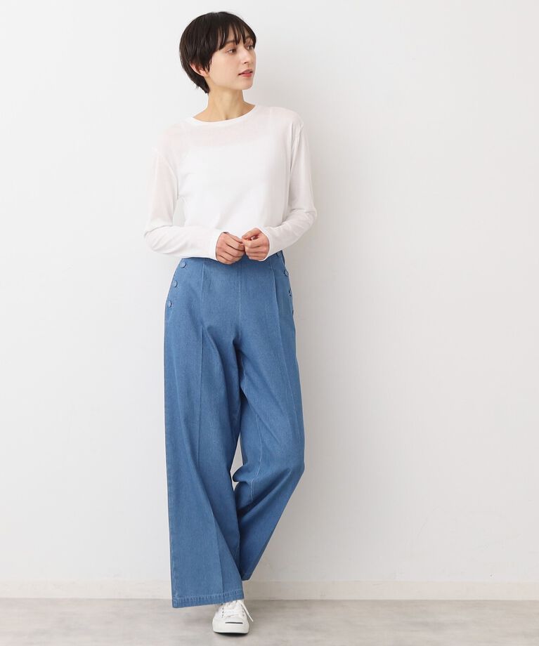 Dessin「【洗える】クルーネックシースルーロンT」|Tシャツ・カットソー|
