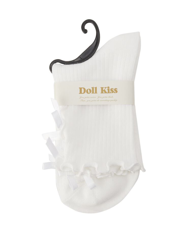 Doll Kiss「くり抜きリボン付きソックス　靴下」|ソックス|ﾎﾜｲﾄ(001)