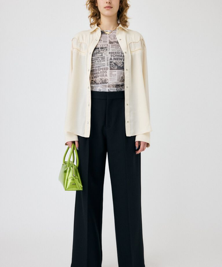 MOUSSY「WIDE LEG トラウザー」|その他|BLK