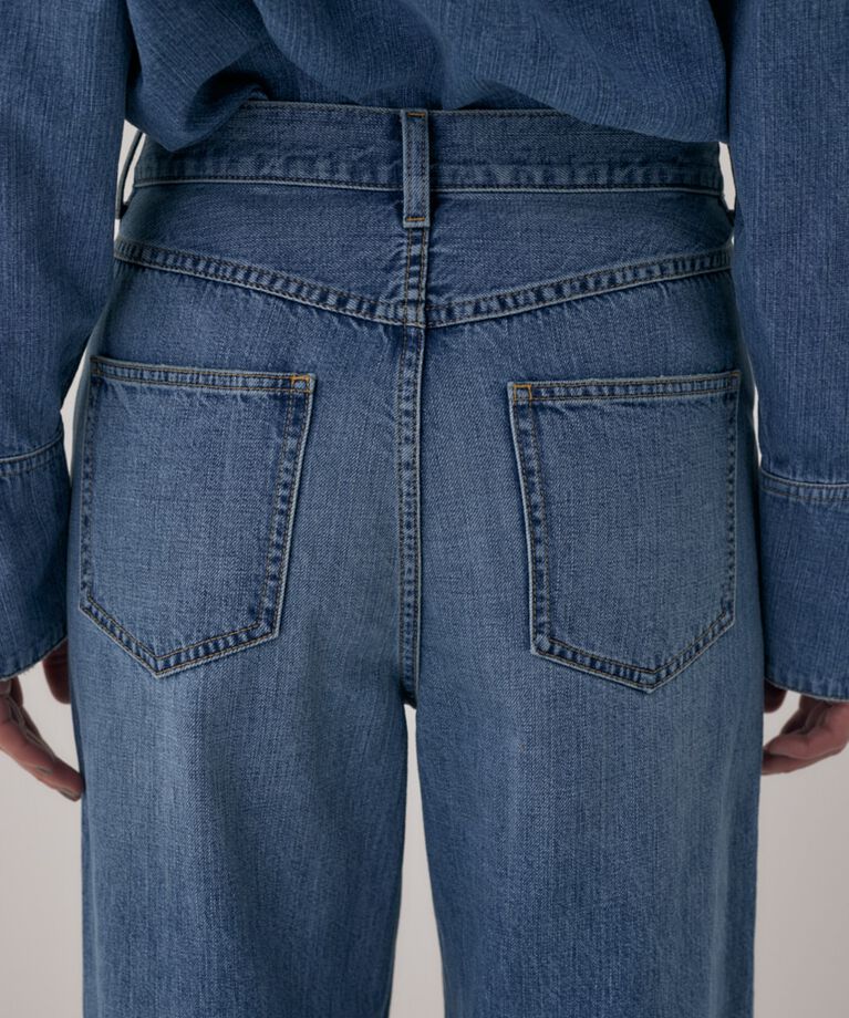 MOUSSY「オーガニックコットンデニムローライズルーズストレート」|デニム|