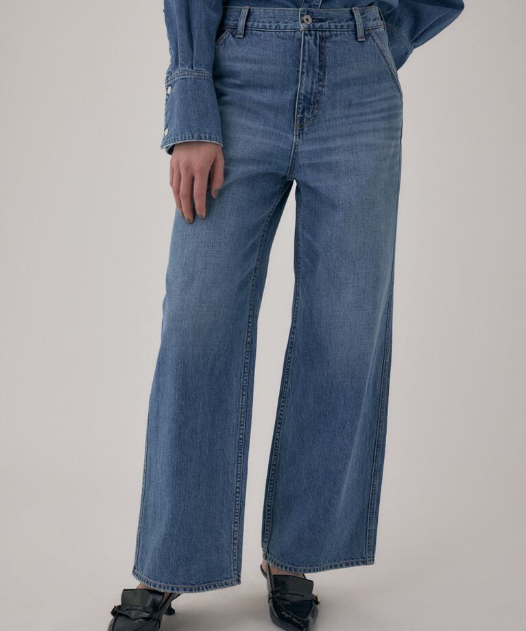 MOUSSY「オーガニックコットンデニムローライズルーズストレート」|デニム|