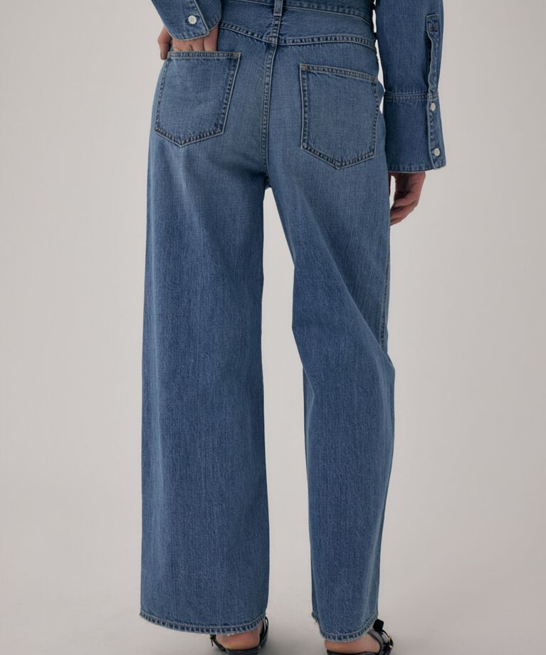 MOUSSY「オーガニックコットンデニムローライズルーズストレート」|デニム|