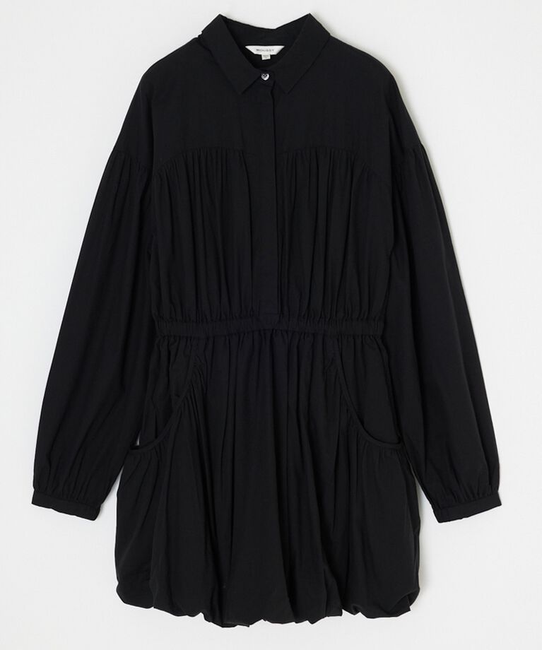 MOUSSY「BALLOON SHIRT ドレス」|ワンピース|BLK