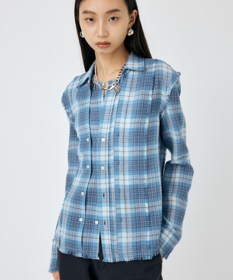 MOUSSY「DOUBLE FRONT TARTAN シャツ」|シャツ・ブラウス|BLU