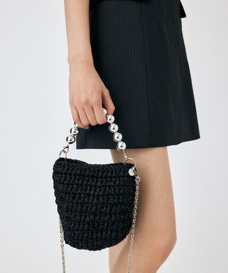MOUSSY「KNITTED サテンバッグ」|その他|BLK