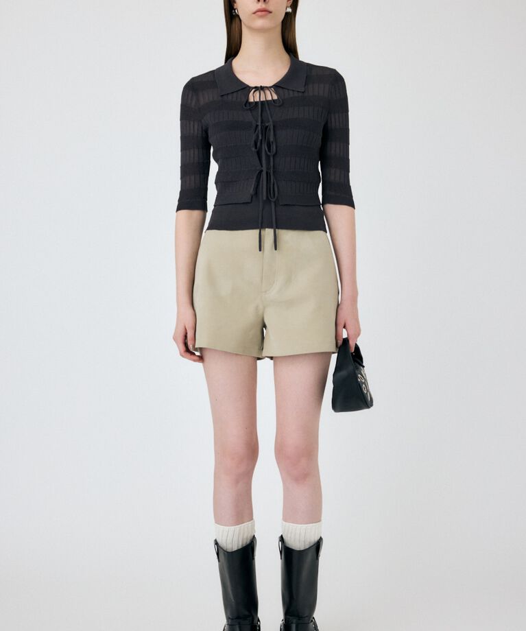 MOUSSY「KNIT CAMI & RIBBON シャツセット」|ニット・セーター|