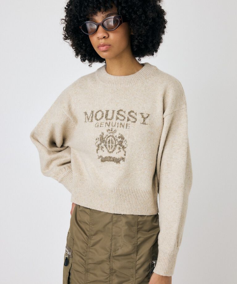 MOUSSY「GLITTER MOUSSY ニットトップス」|ニット・セーター|O/WHT1