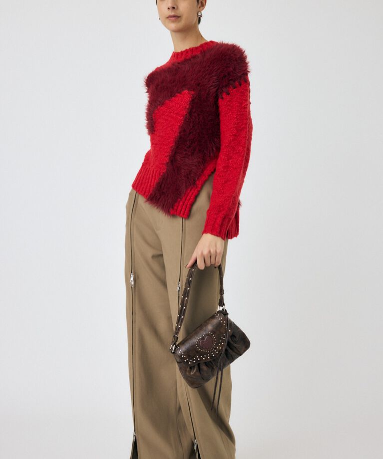 MOUSSY「INTARSIA SLIT セーター」|ニット・セーター|