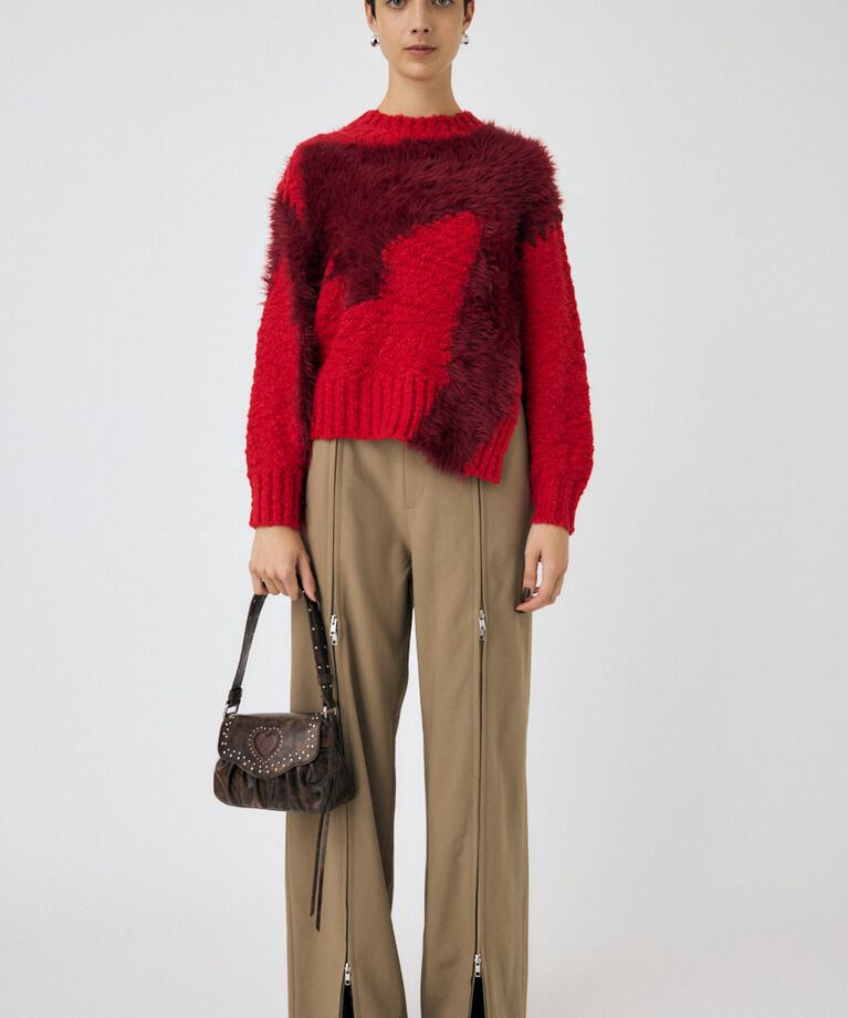 MOUSSY「INTARSIA SLIT セーター」|ニット・セーター|