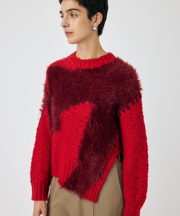 MOUSSY「INTARSIA SLIT セーター」|ニット・セーター|
