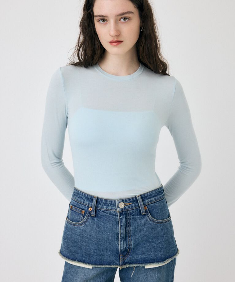 MOUSSY「SOFT TOUCH ロンT」|Tシャツ・カットソー|L/BLU1