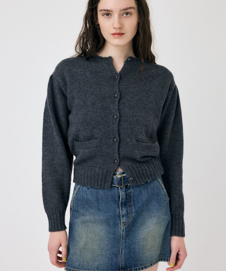 MOUSSY「BUTTON UP ニットカーディガン」|カーディガン|