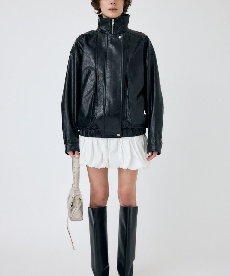MOUSSY「GLOSSY F/LEATHER ブルゾン」|ブルゾン・スタジャン|