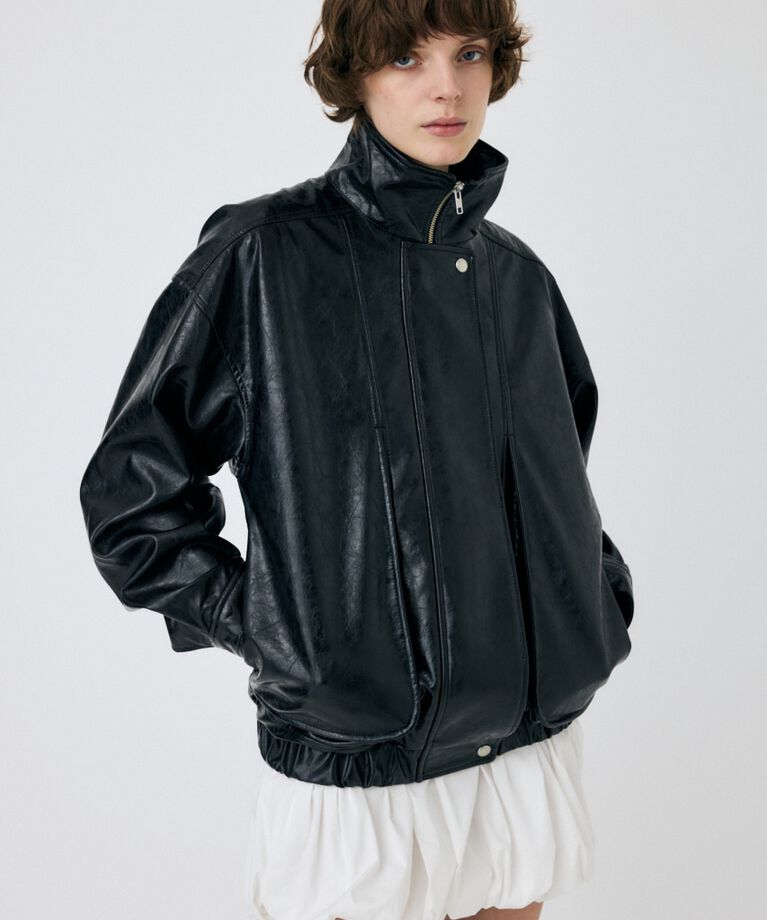 MOUSSY「GLOSSY F/LEATHER ブルゾン」|ブルゾン・スタジャン|