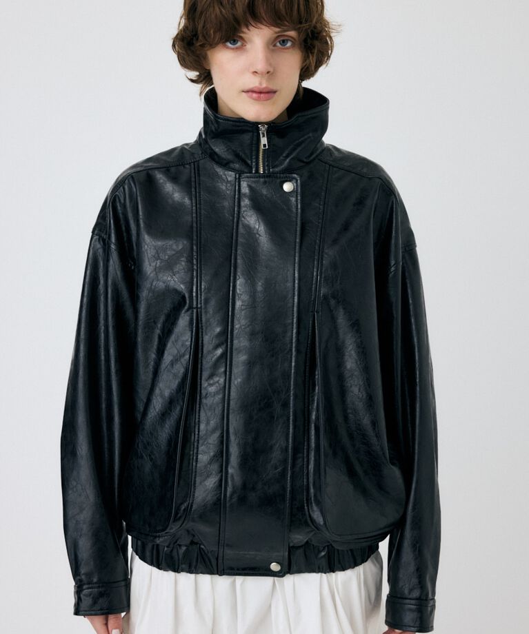 MOUSSY「GLOSSY F/LEATHER ブルゾン」|ブルゾン・スタジャン|