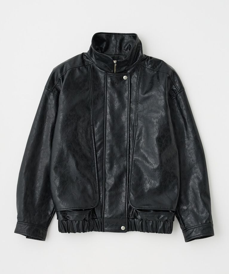 MOUSSY「GLOSSY F/LEATHER ブルゾン」|ブルゾン・スタジャン|