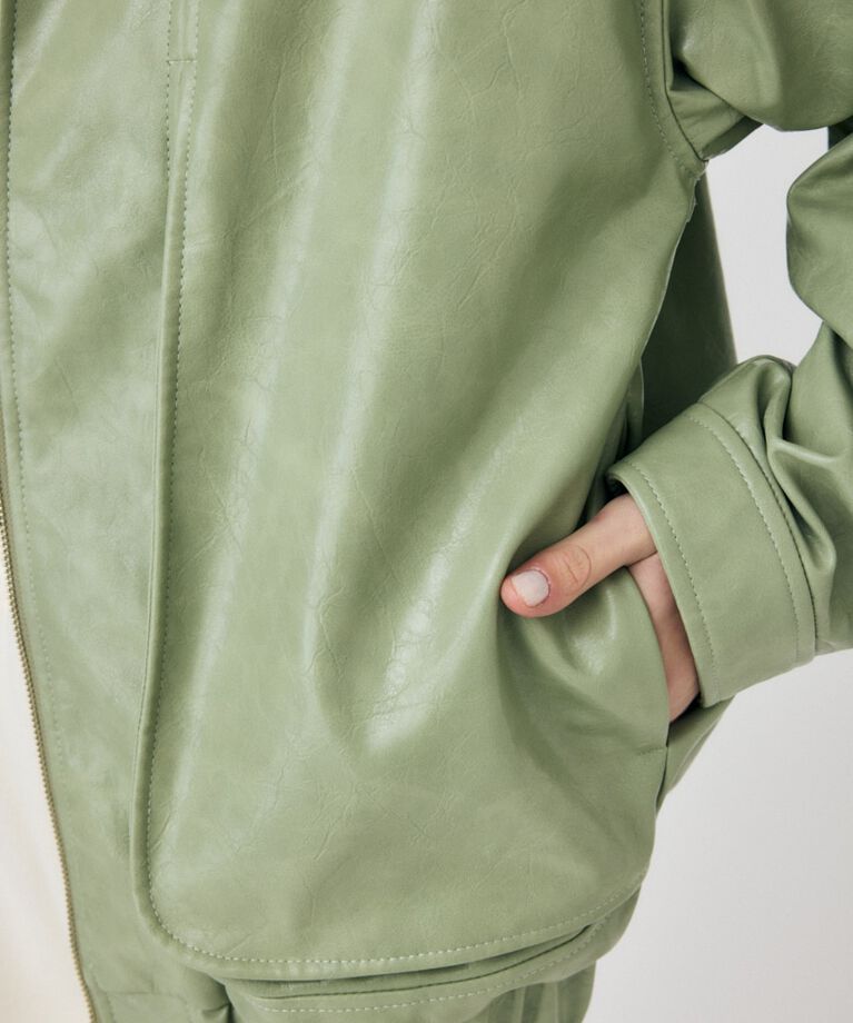 MOUSSY「GLOSSY F/LEATHER ブルゾン」|ブルゾン・スタジャン|