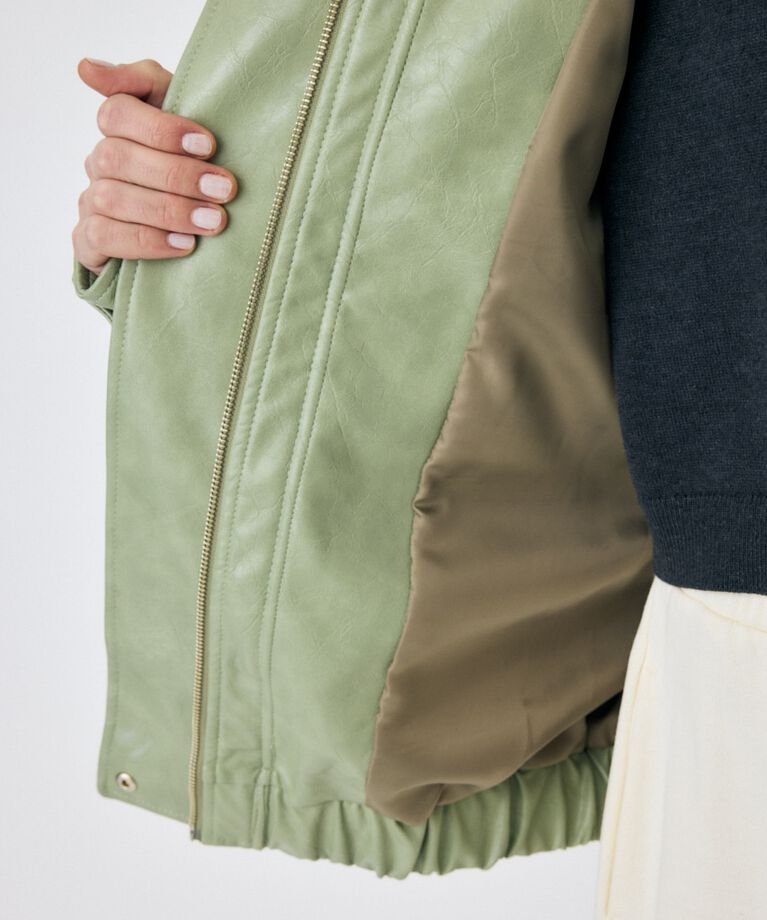 MOUSSY「GLOSSY F/LEATHER ブルゾン」|ブルゾン・スタジャン|