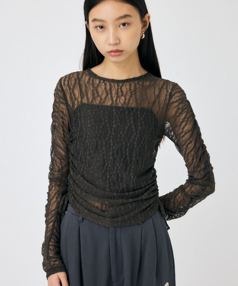 MOUSSY「SHIRRING レーストップス」|Tシャツ・カットソー|