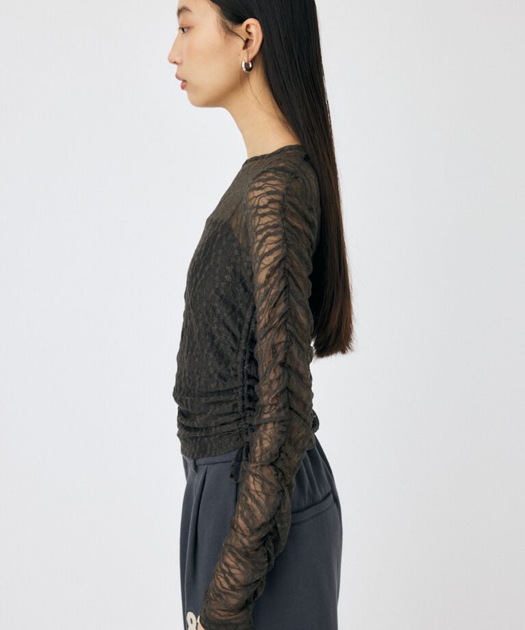 MOUSSY「SHIRRING レーストップス」|Tシャツ・カットソー|