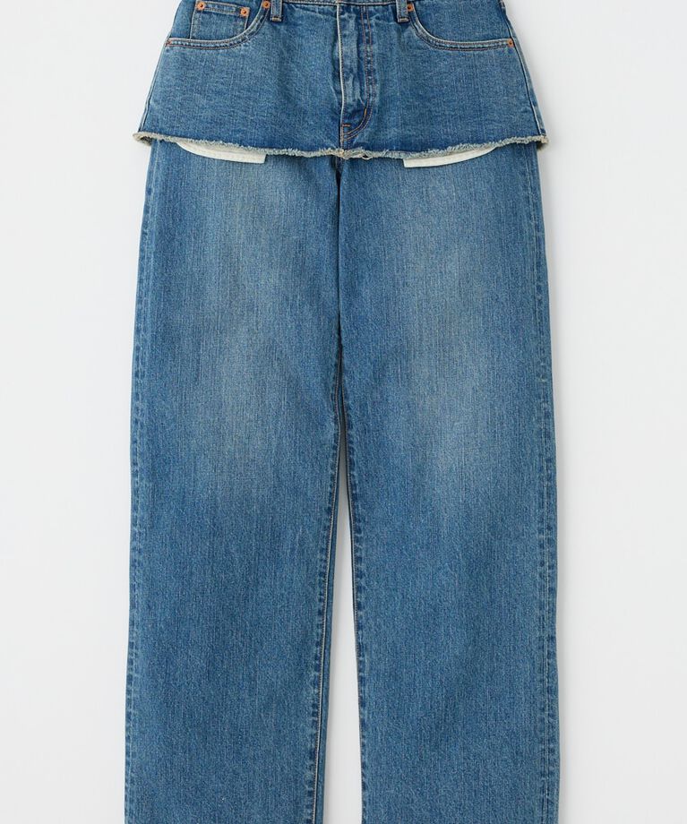 MOUSSY「LAYERED WIDE STRAIGHT デニム」|デニム|