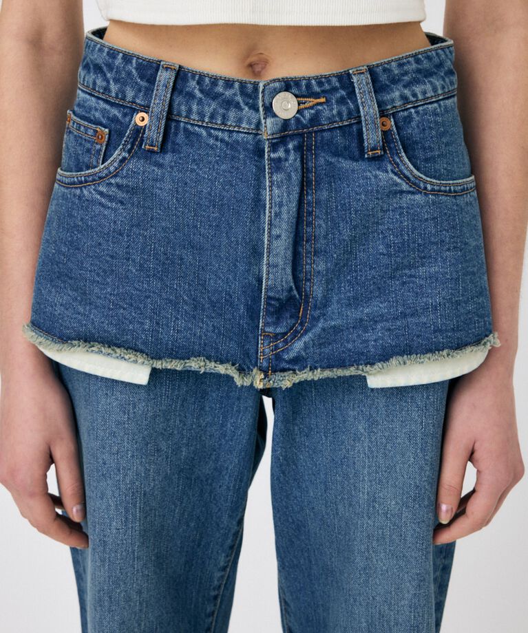 MOUSSY「LAYERED WIDE STRAIGHT デニム」|デニム|