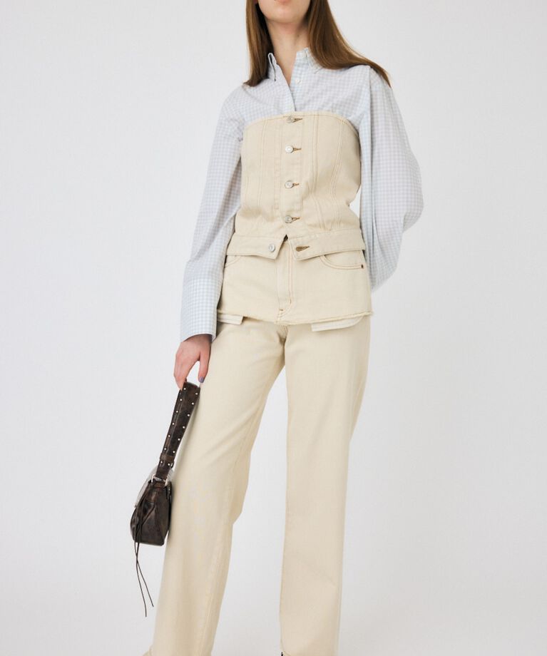 MOUSSY「LAYERED WIDE STRAIGHT デニム」|デニム|