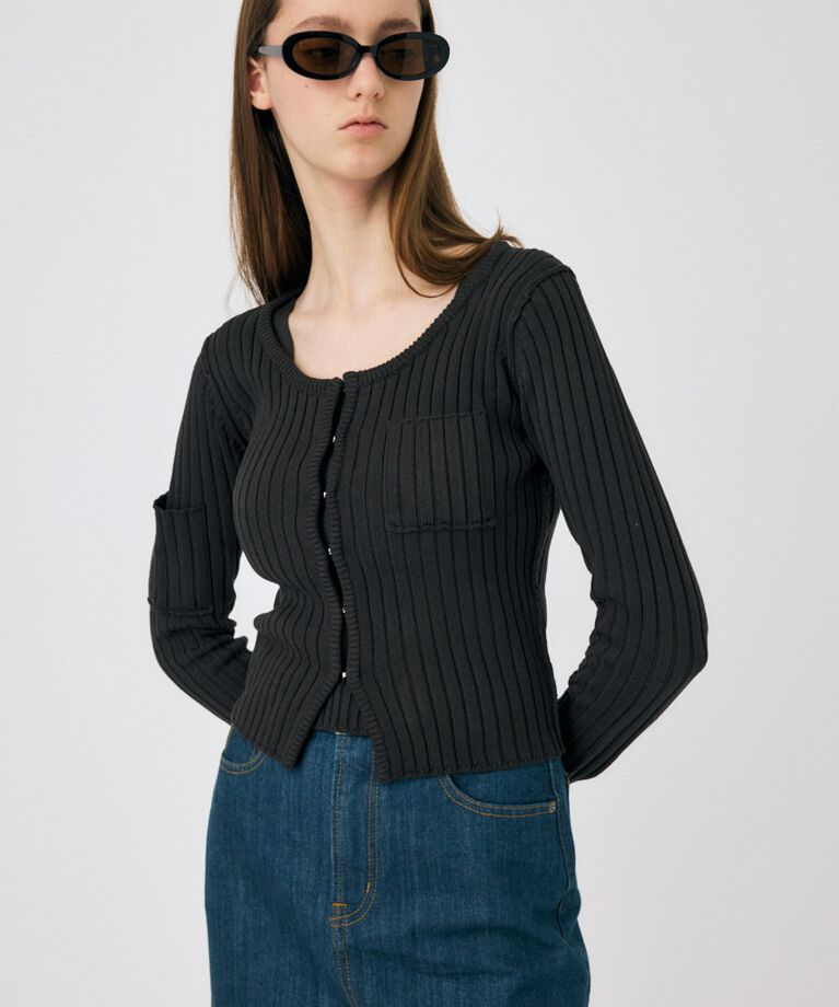 MOUSSY「RIB KNIT CD & タンク」|ニット・セーター|L/BLK1