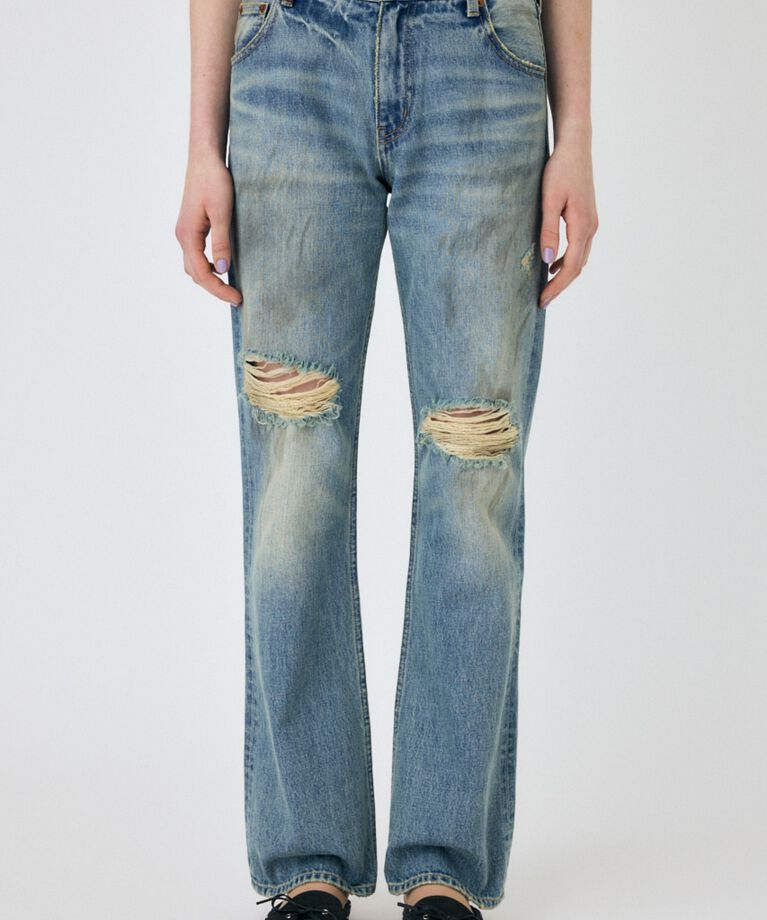 MOUSSY「BRUSHED STRAIGHT フレアデニム」|デニム|
