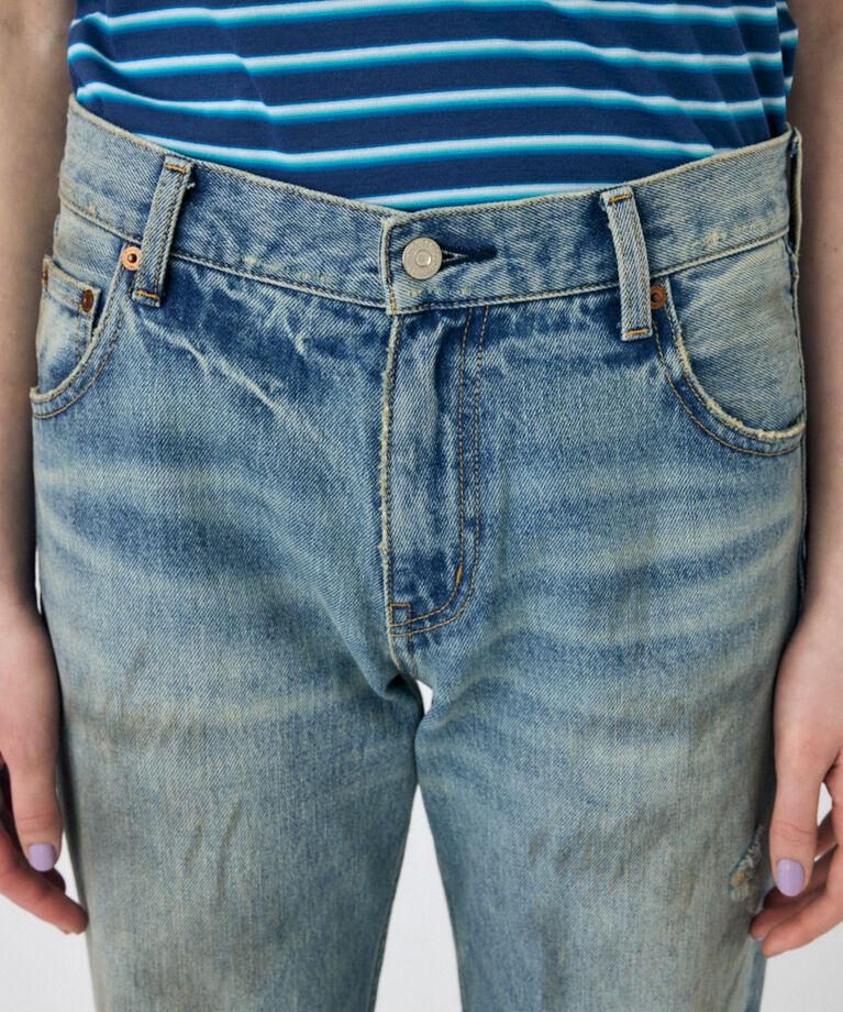 MOUSSY「BRUSHED STRAIGHT フレアデニム」|デニム|