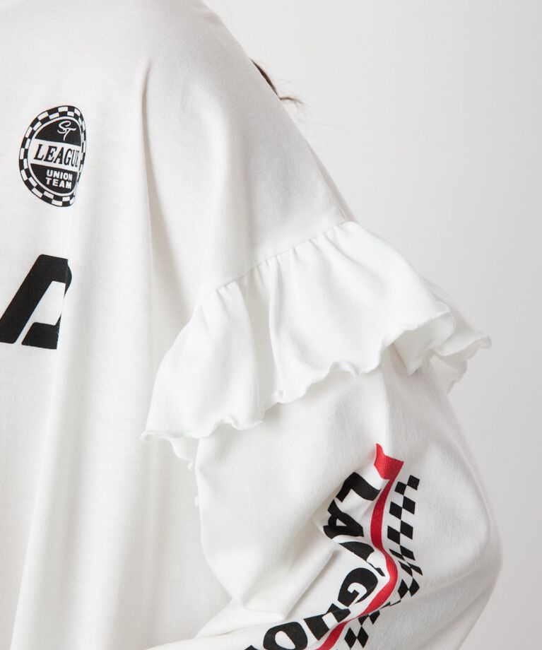 RODEO CROWNS「レーシングフリル切替チュニック」|Tシャツ・カットソー|