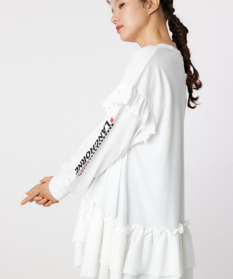 RODEO CROWNS「レーシングフリル切替チュニック」|Tシャツ・カットソー|