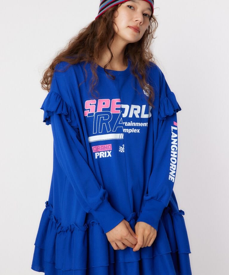 RODEO CROWNS「レーシングフリル切替チュニック」|Tシャツ・カットソー|