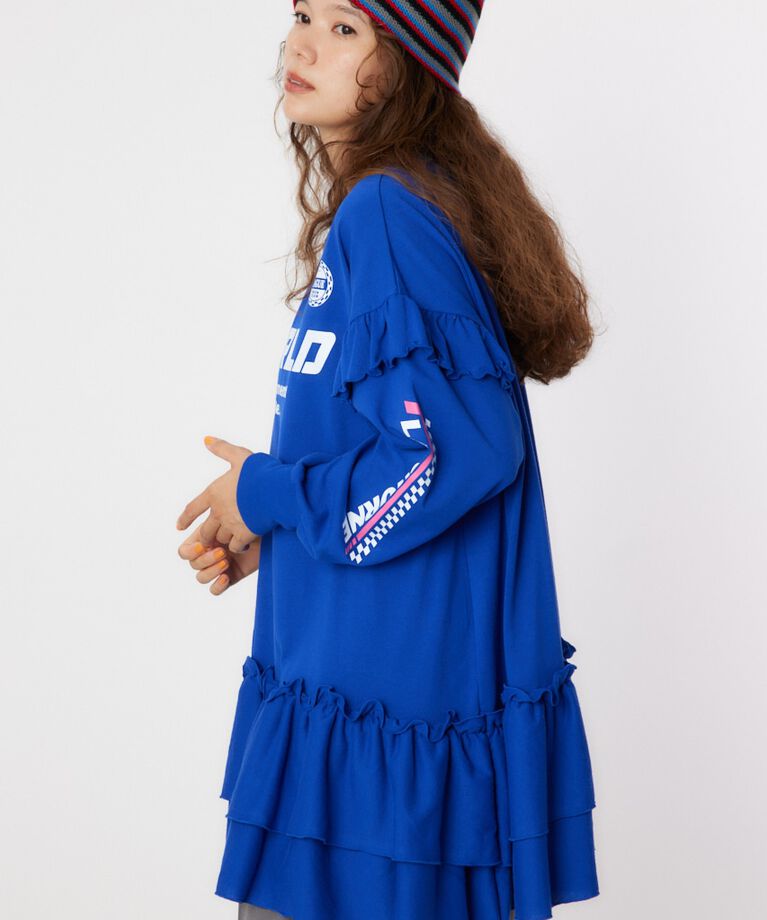 RODEO CROWNS「レーシングフリル切替チュニック」|Tシャツ・カットソー|