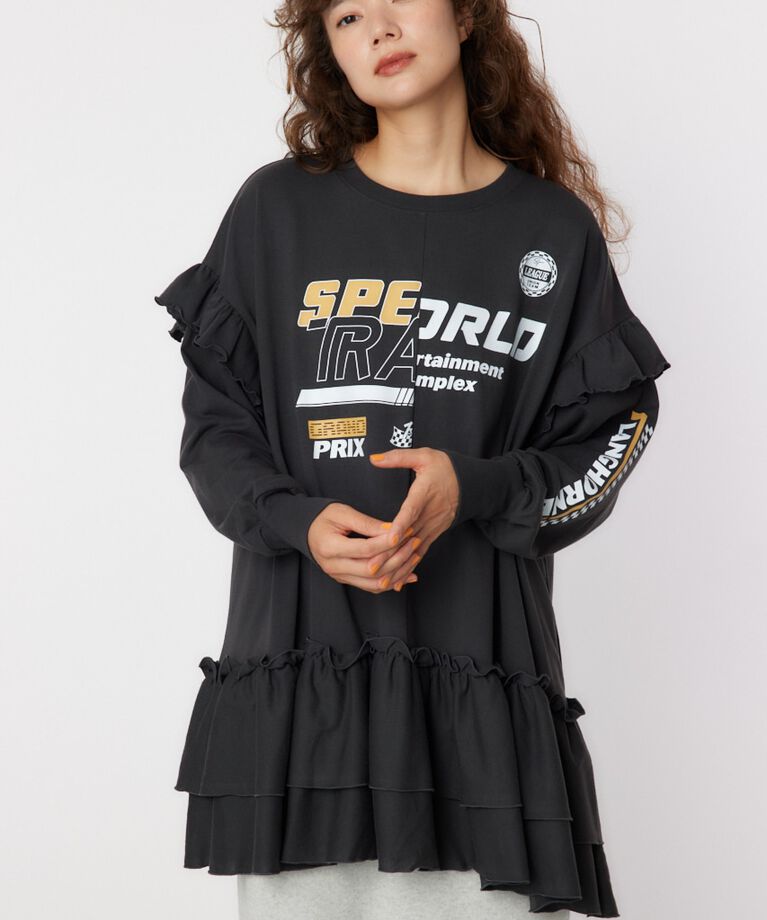 RODEO CROWNS「レーシングフリル切替チュニック」|Tシャツ・カットソー|C.GRY