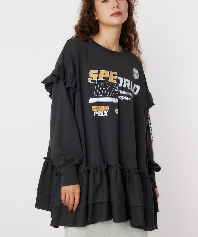 RODEO CROWNS「レーシングフリル切替チュニック」|Tシャツ・カットソー|