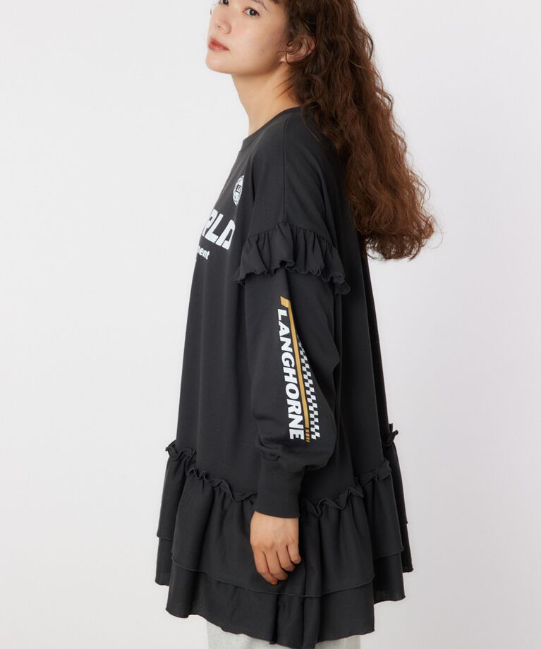RODEO CROWNS「レーシングフリル切替チュニック」|Tシャツ・カットソー|