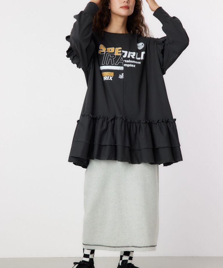 RODEO CROWNS「レーシングフリル切替チュニック」|Tシャツ・カットソー|