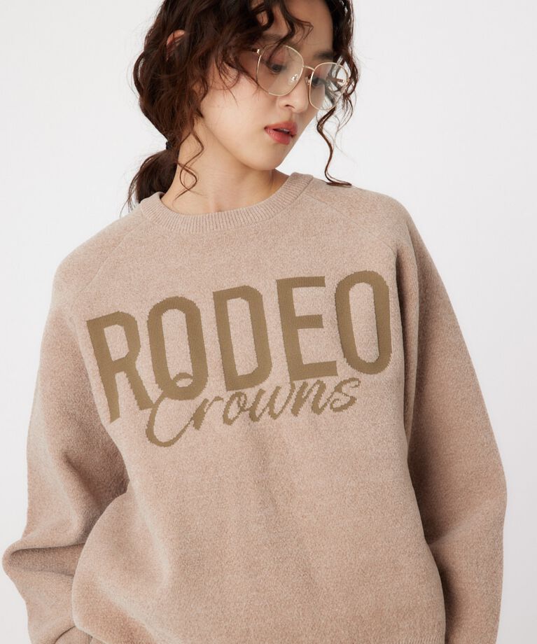 RODEO CROWNS「モールエンボスロゴニットトップス」|ニット・セーター|BEG
