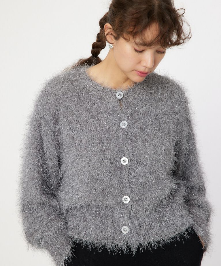 RODEO CROWNS「ラメシャギーニットカーディガン」|カーディガン|GRY