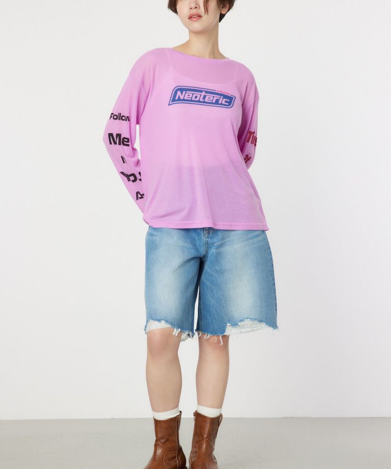 RODEO CROWNS「ダメージDENIM バミューダパンツ」|デニム|
